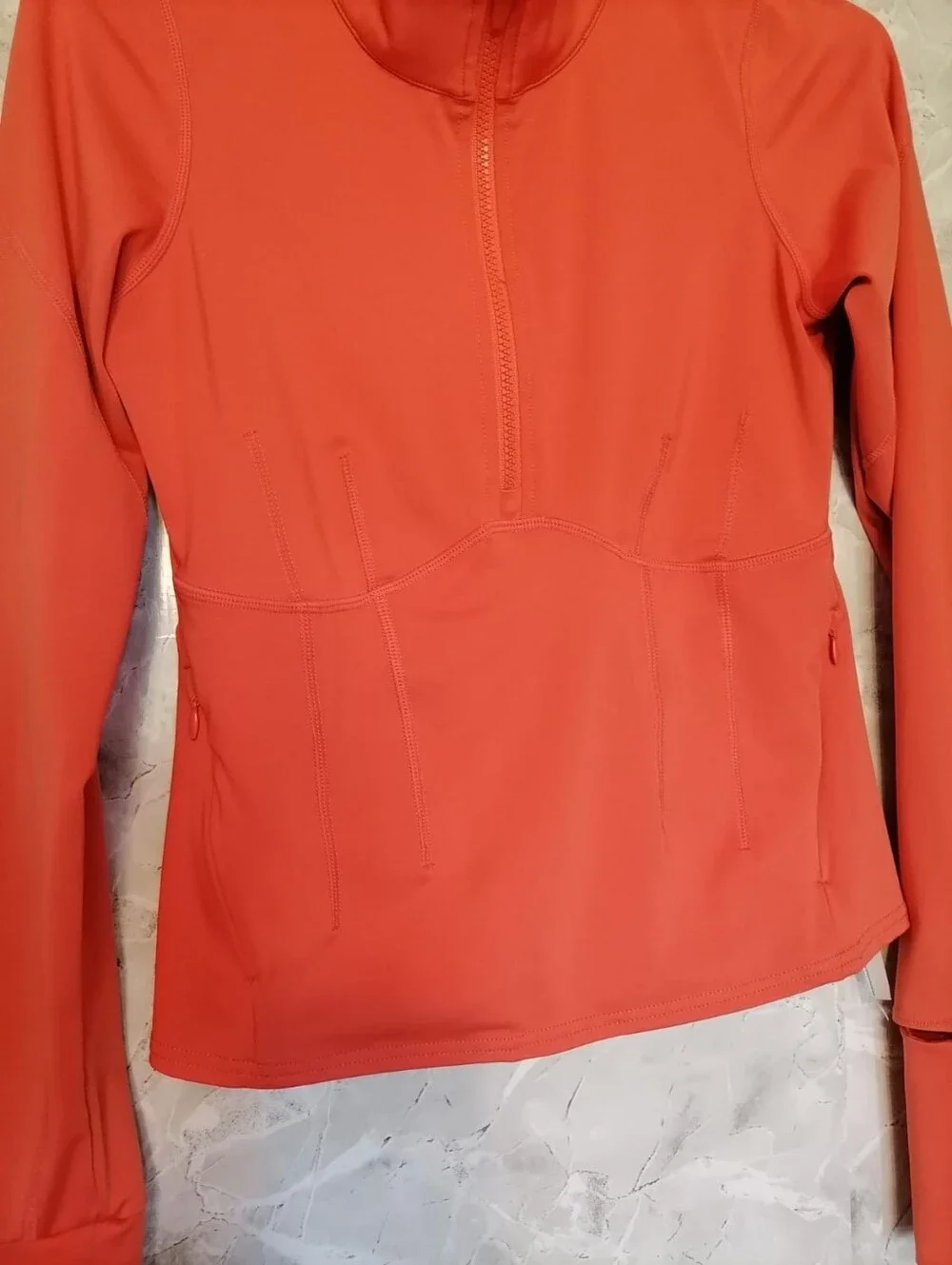 Free People Movement Run The Course Athletic Top Orange Mockneck Women Sz small
